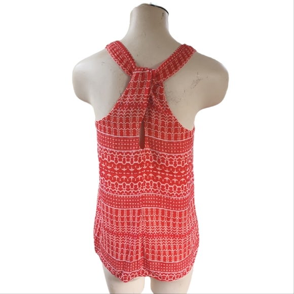 Cynthia Rowley Sleeveless Orange and White Razorback Tank Top Size XS - Picture 2 of 5